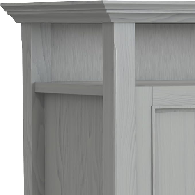SIMPLIHOME Amherst 54-inch Wide Solid Wood TV Stand in Fog Grey, - Image 7