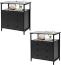 3 Wooden Drawers Nightstand, 27 Inch Wide Night Stand Set 2 by Edbuosy