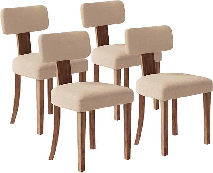 Farmhouse Chair Set of 4, Mid Century Modern Dining Chairs, Sherpa Upholstered by LUXOAKAddMoreStyletoHome