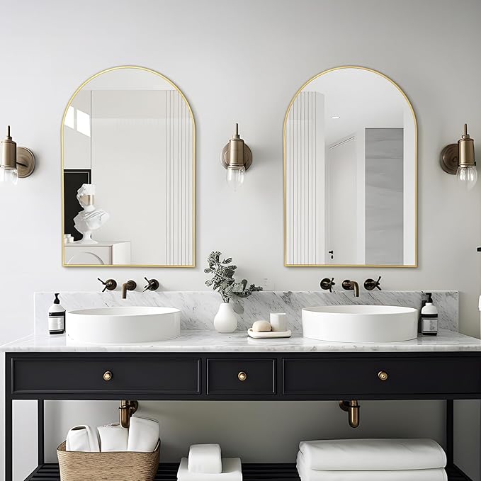 Arched Wall Mirror 20"X30", Modern Farmhouse Mirror Wall Mounted, Curved Arch - Image 9