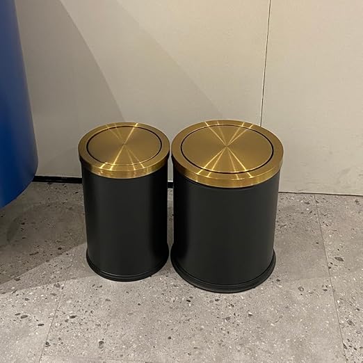 4GAL Bathroom Trash Can with Lid, Small Trash Can with Bronze lid, - Image 2