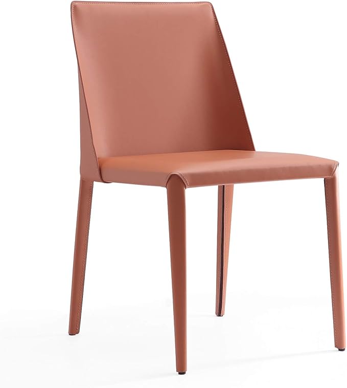 Manhattan Comfort Paris Modern Saddle Leather Dining Chairs, Metal Frame - Image 8