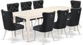 East West Furniture DODA9-LWH-12 9 Piece Dinette Set Contains a Rectangle by EastWestFurniture