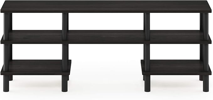 Furinno Turn-N-Tube 3-Tier Multipurpose Wide Shelf TV Stand, Espresso/Black - Image 6