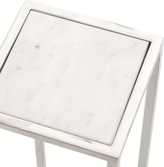 Kate and Laurel Jaspur Modern Glam Drink Table, Decorative Metal and Marble - Image 7