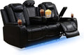 PU Leather Power Wall Hugger Chair Double Reclining Sectional Sofa 3-Seater by NicBex
