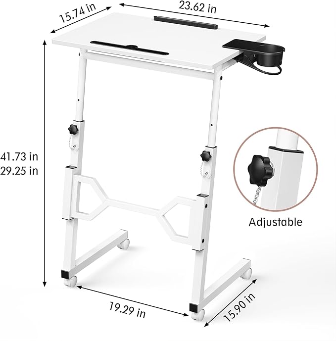 Small Standing Desk with Wheels, Portable Treadmill Desk, Rolling Desk - Image 3