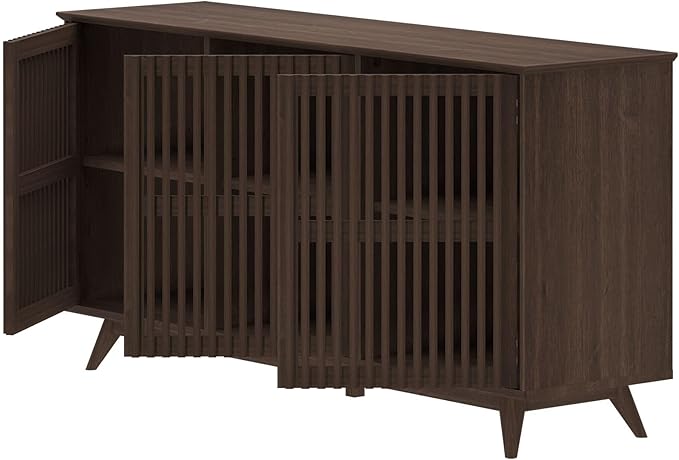 Plank+Beam Mid-Century Modern Wood TV Stand, Three Door Solid Wood - Image 12