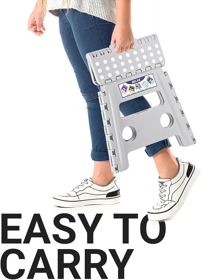 Delxo Folding Step Stool, 13 inch Non-Slip Foldable Stools Up to 300 LBS - Image 3