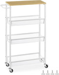 MOOACE Slim Storage Cart, 4 Tier Rolling Kitchen Shelving Unit on Wheels Mobile by MOOACE