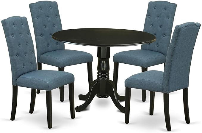 East West Furniture DLCE5-BLK-21 5 Piece Kitchen Table & Chairs Set Includes a by EastWestFurniture