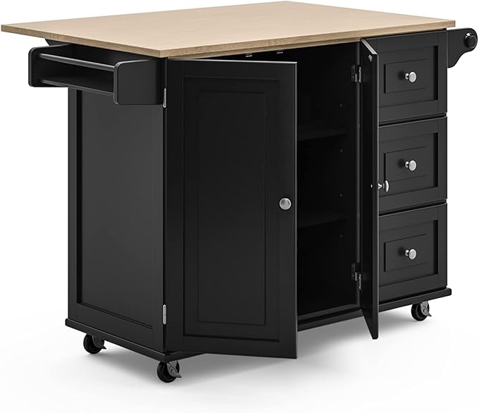 Homestyles Dolly Madison Black Mobile Kitchen Island Cart - Image 2