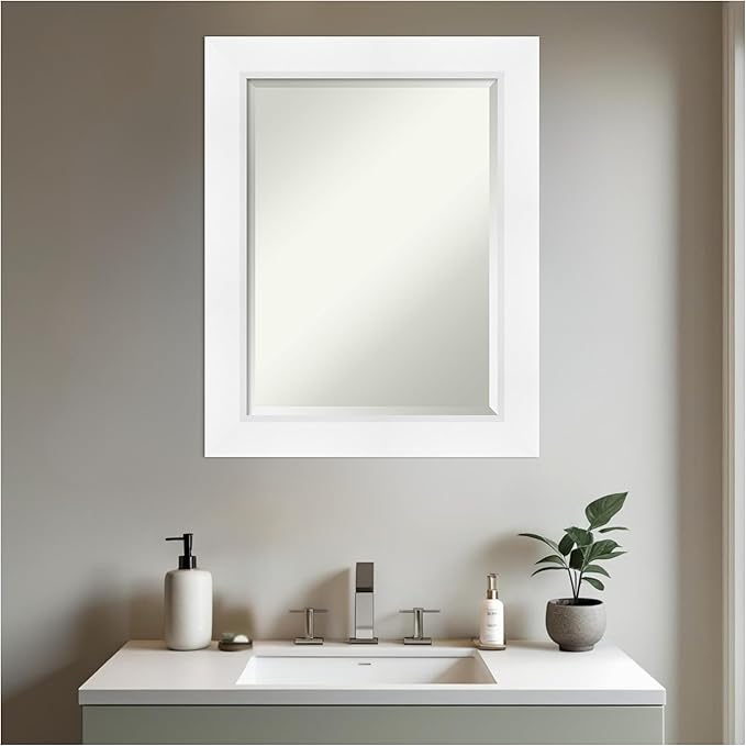 Amanti Art White Bathroom Mirror - Image 4