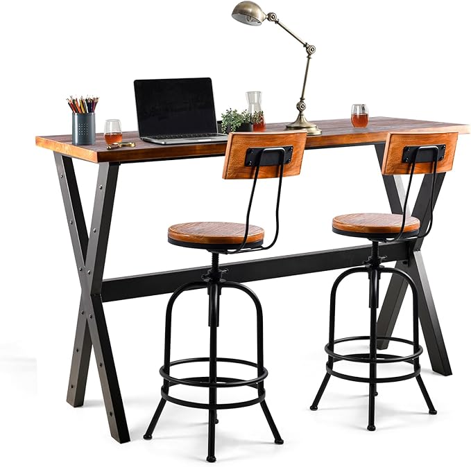 Bar Table, 47.24"L×41.33"H Bar Height Pub Table High Top Rectangular Sofa - Image 6