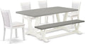 East West Furniture V097MZ001-6 6 Piece Dining Table Set Contains a Rectangle by EastWestFurniture