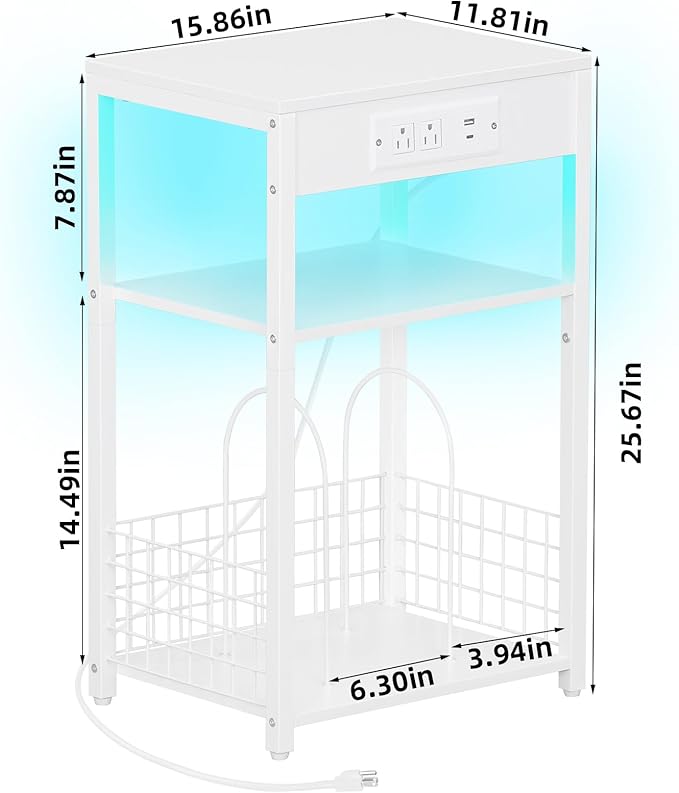 LELELINKY White Night Stand - Image 3