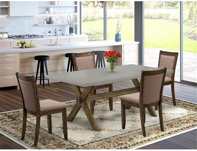 East West Furniture X797MZ748-5 5 Piece Kitchen Table Set - Image 2