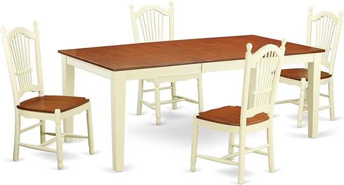 East West Furniture QUDO5-WHI-W 5 Piece Dinette Set by EastWestFurniture