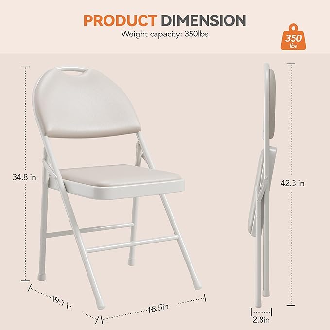 GarveeHome 4 Pack Folding Chairs - Image 2