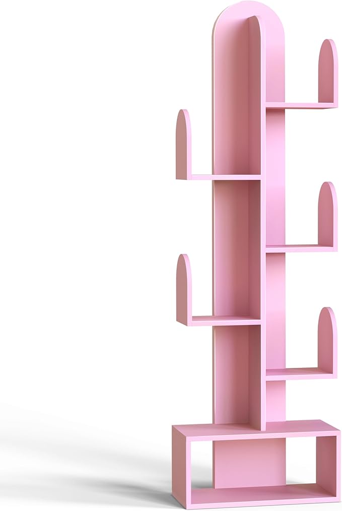 Cactus Tree Bookshelf, 5-Tier Wood 50" Tall Storage Rack by DOZILY
