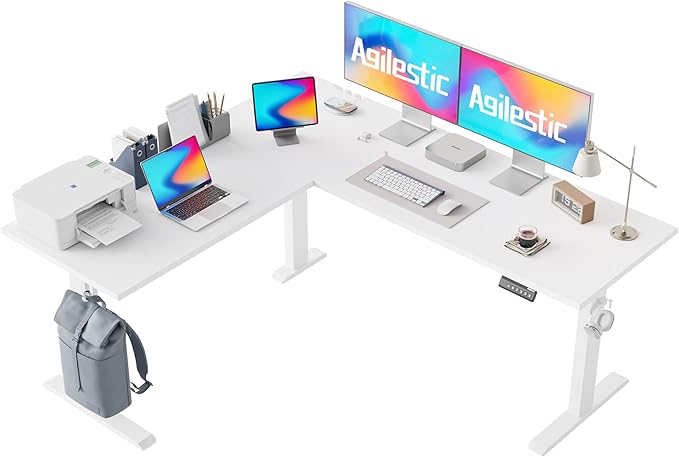 Agilestic 63 x 55 Inch L Shaped Standing Desk Adjustable Height, Corner by Agilestic