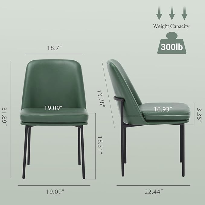 COLAMY Modern Dining Chairs Set of 4, Faux Leather Upholstered Dining Room - Image 6