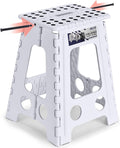 Delxo Folding Step Stool 17.5 Inch White Step Stools Foldable, Portable by Delxo
