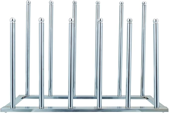 MyGift Modern Chrome Plated Metal 6 Pair Tall Boot Rack Display Holder - Image 5