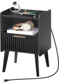 Fluted Nightstand, End Table, Small Modern Bedside Table by MAHANCRIS