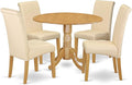 East West Furniture DLBA5-OAK-02 5 Piece Dining Set Includes a Round Dining by EastWestFurniture