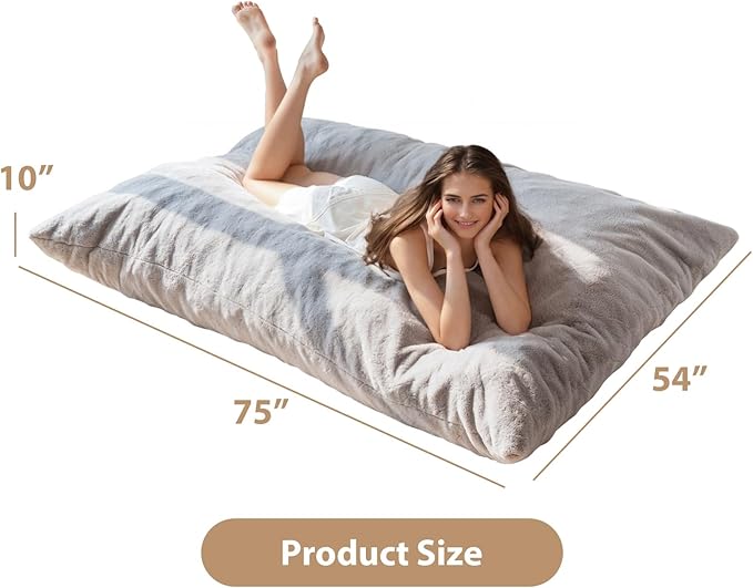 BYBYME 3 in 1 Bean Bag Chair, Convertible Chair Folds from Bean Bag to Lounger - Image 2