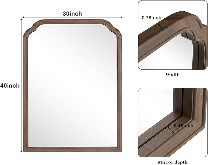 WallBeyond 30" x 40" Wood Bathroom Mirror - Image 6