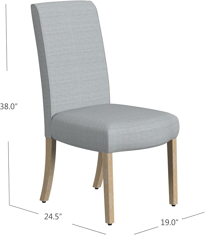 HomePop Scalloped Detail Dining Chair|Upholstered Parsons Dining Chairs - Image 3