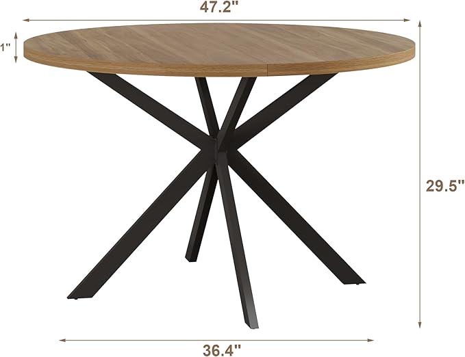 ChooChoo 47.2 Inch Round Dining Table - Image 2