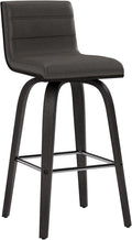 Armen Living Vienna Counter Height Barstool Brushed Wood Finish Faux Leather by ArmenLiving