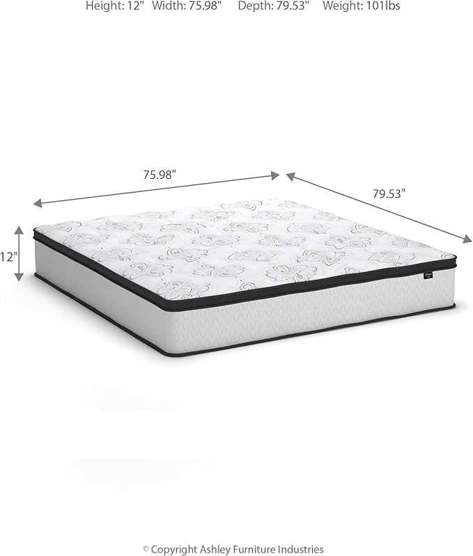 Signature Design by Ashley King Size Chime 12 Inch Medium Firm Hybrid Mattress - Image 2