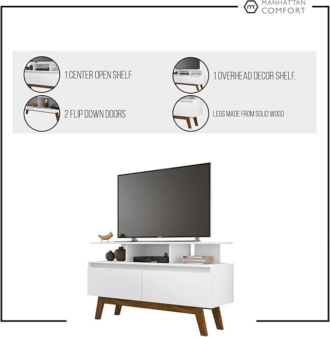 Manhattan Comfort Yonkers 71 Inch Mid Century Modern TV Stand - Image 9