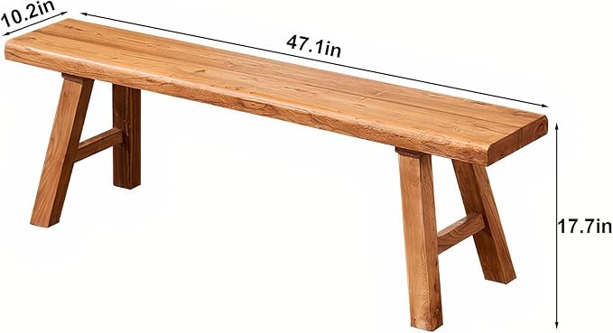 Farmhouse Wood Bench Indoor - Image 2