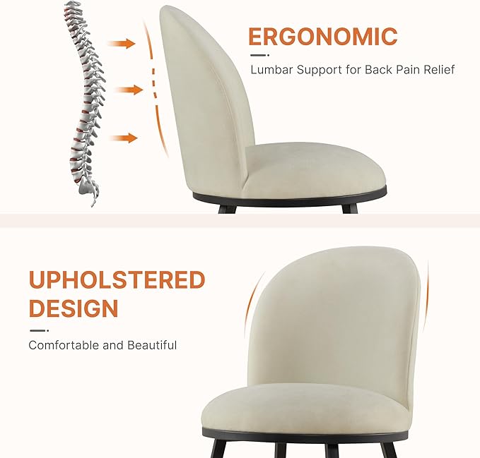 Dining Chairs Set of 4, Fabric Upholstered Dining Room Chairs - Image 4