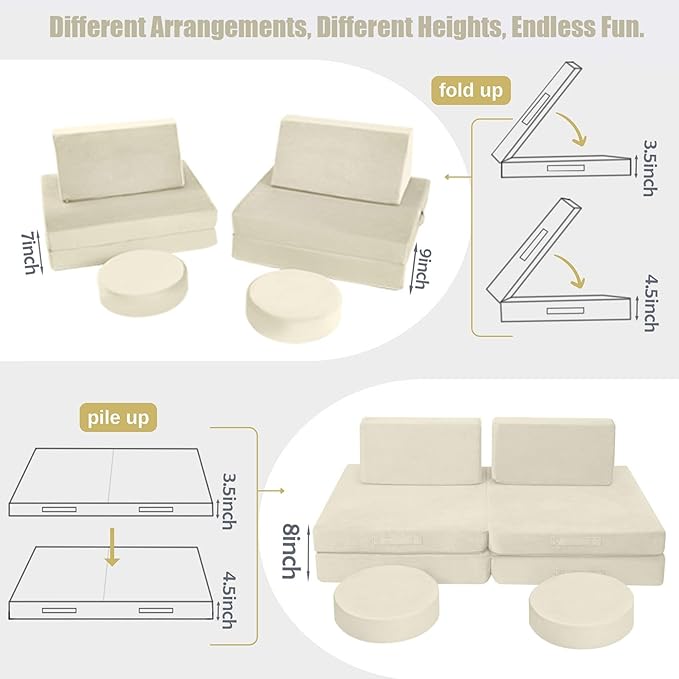 MeMoreCool Modular Kids Play Couch - Image 3