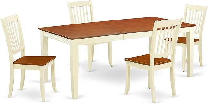 East West Furniture QUDA5-BMK-W 5 Piece Kitchen Table Set by EastWestFurniture