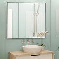 30x30 Inch Black Mirror with Beveled Trim, Aluminum Frame Bathroom Vanity Mirror by LEDLUX