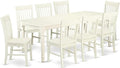East West Furniture DONO9-LWH-W 9 Piece Dining Table Set Includes a Rectangle by EastWestFurniture