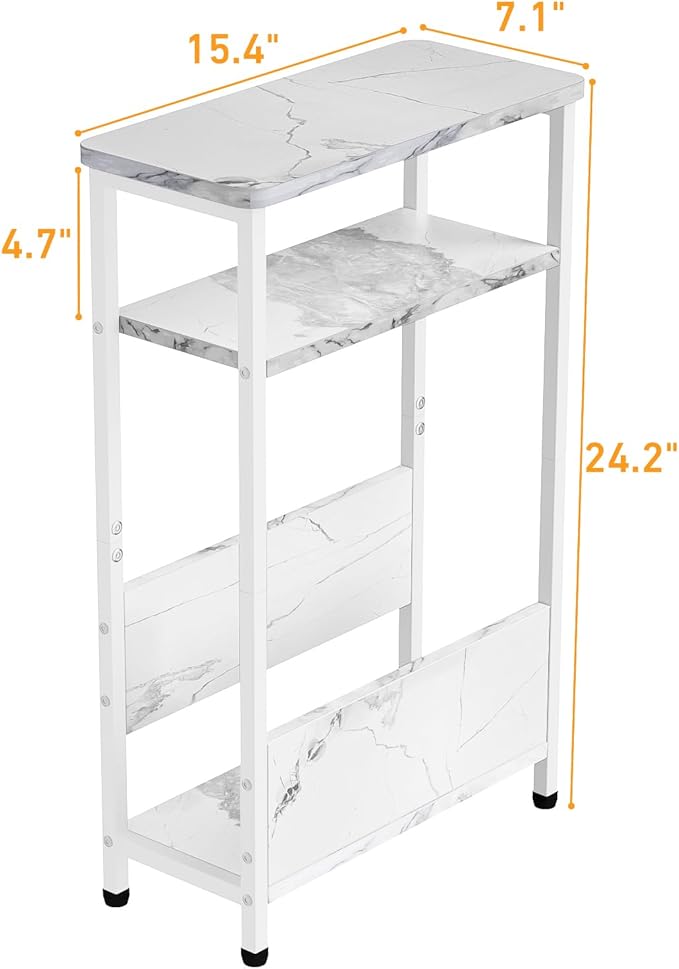 7.1" Narrow Side Table for Small Spaces, 3 Tier Small End Table - Image 3