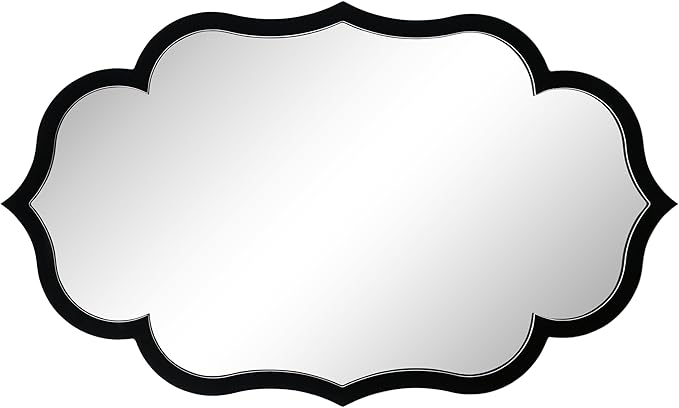 Empire Art Direct Curved Scalloped Wall Mirror on Black Matte Frame - Image 2