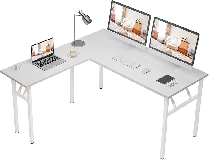 DlandHome Reversible L-Shaped Desk Large Corner Desk Folding Table Computer by DlandHome