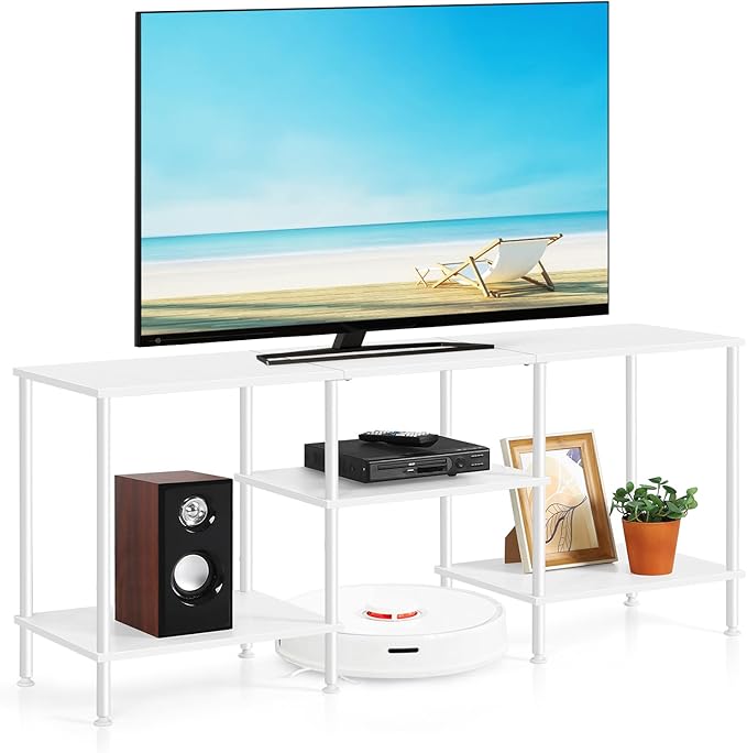OYEAL White TV Stand for Bedroom Modern Entertainment Center Table - Image 8
