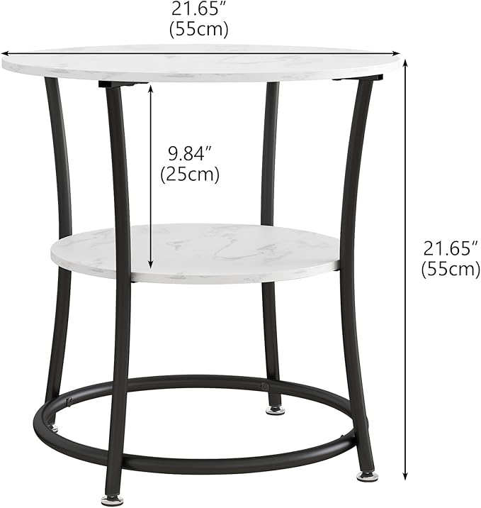 BOFENG Round Coffee Table Side Table, Round End Table - Image 2
