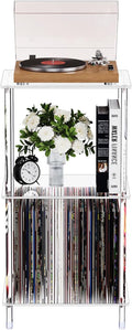 Clear Acrylic Side Table, 15.7" L x 11.8" W x 30.7" H, 3-Tier End Table by Bkemiy