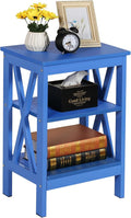VECELO End Table, Bedside Table, X-Design Reinforced Nightstands, Side Table by VECELO